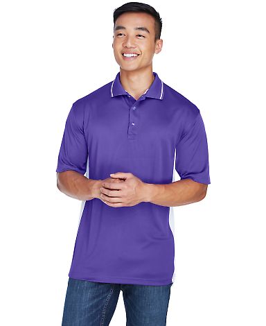 8406 UltraClub® Adult Cool & Dry Sport Two-Tone M in Purple/ white front view