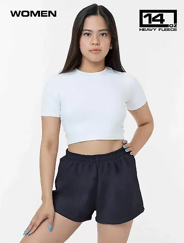 Los Angeles Apparel HF-314 Womens Short in Navy front view