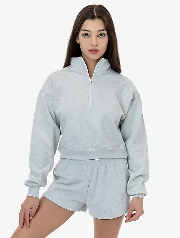 Los Angeles Apparel HF-326 HF Cropped Half Zip Pul in Ash