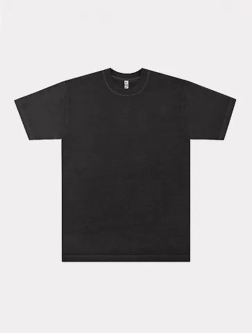 Los Angeles Apparel IMP1801FL S/S Grmnt Dye Crew N in Vintage black front view
