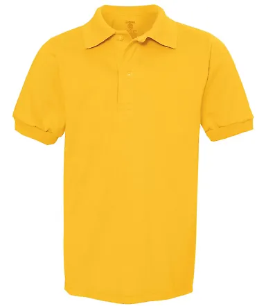 437Y Jerzees Youth 50/50 Jersey Polo with SpotShie Gold front view