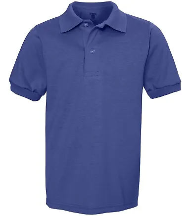 437Y Jerzees Youth 50/50 Jersey Polo with SpotShie Royal front view