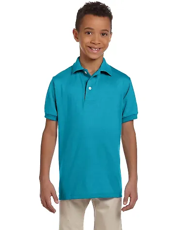 437Y Jerzees Youth 50/50 Jersey Polo with SpotShie California Blue front view