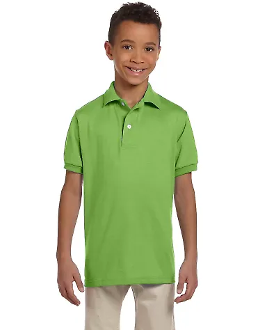 437Y Jerzees Youth 50/50 Jersey Polo with SpotShie Kiwi front view