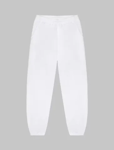Los Angeles Apparel MWF1044 10oz Fleece Wide Pant in White front view