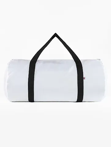 Los Angeles Apparel NT563 Nylon Weekender Bag in White/black front view
