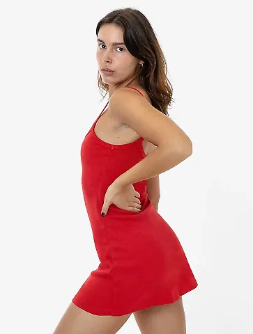 Los Angeles Apparel RHR318GD Hvy Rib Spaghetti Min in Cherry red front view