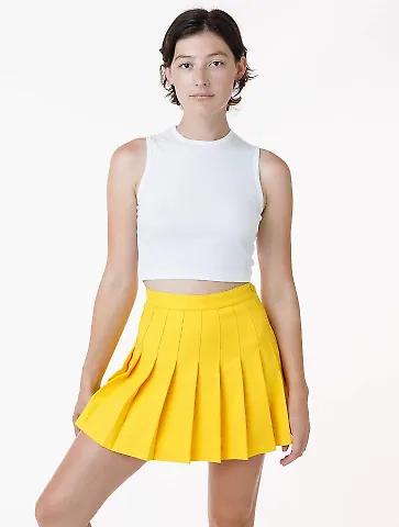 Los Angeles Apparel RGB300 Tennis Skirt in Yellow front view