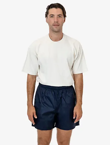 Los Angeles Apparel RNF412 Nylon Taffeta Wide Shor in Midnight navy front view