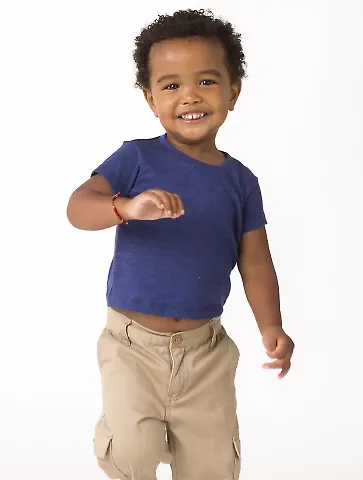 Los Angeles Apparel TR0005 Infant Tri Blend S/S Te in Tri-indigo