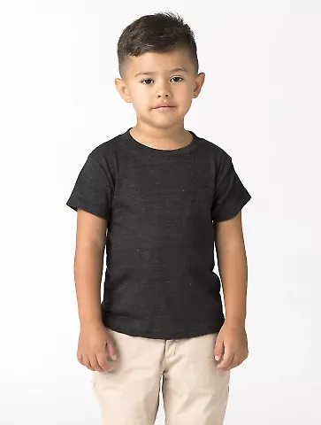Los Angeles Apparel TR1001 TODDLER TRIBLEND S/S TE in Tri-black front view