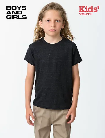Los Angeles Apparel TR2001 KIDS TRIBLEND S/S TEE in Tri-black front view