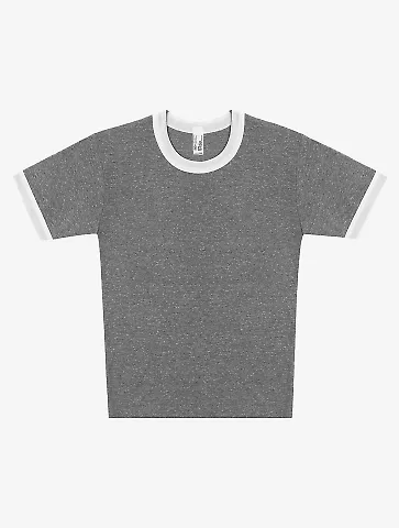 Los Angeles Apparel TRR310 Tri-Blend Rib Ringer Te in Athletic grey/white front view