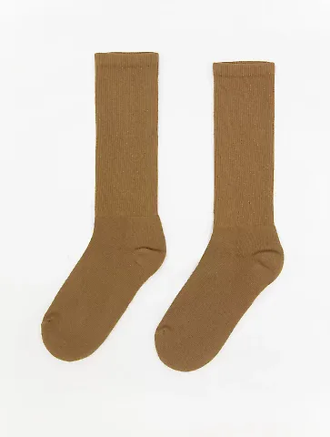 Los Angeles Apparel UNISOCK Unisex Crew Sock in Brass front view