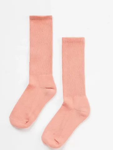 Los Angeles Apparel UNISOCK Unisex Crew Sock in Coral front view