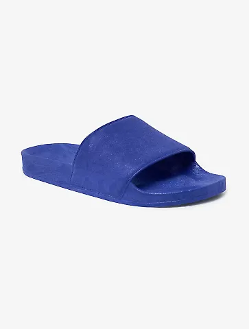 Los Angeles Apparel UNISLIDE Unisex Everyday Slide in Sapphire blue front view