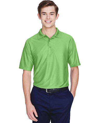 8413 UltraClub® Adult Cool & Dry Elite Tonal Stri in Apple front view
