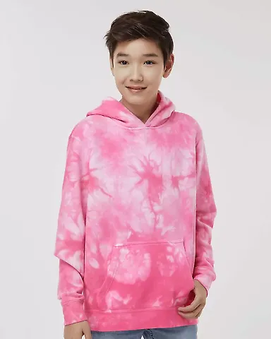 Independent Trading PRM1500TD Youth Midweight Tie- in Tie dye pink front view