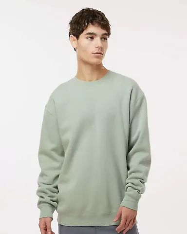 Independent Trading IND3000 Heavyweight Crewneck S in Dusty sage front view