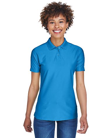 8414 UltraClub® Ladies' Cool & Dry Elite Performa in Pacific blue front view