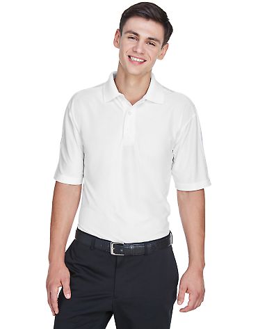 8415 UltraClub® Men's Cool & Dry Elite Performanc in White front view