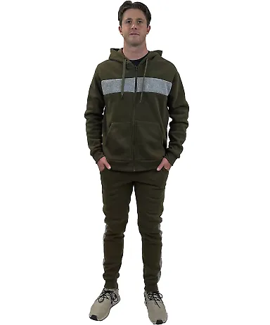 Stilo Apparel 211119HJAG Matching Sweat Set Wholes in Army Green front view