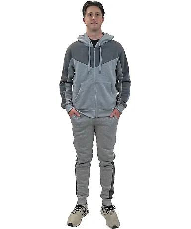 Stilo Apparel 21928HJLG Matching Sweat Set Wholesa in Light grey front view