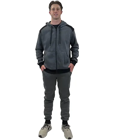 Stilo Apparel 21927HJCH Matching Sweat Set Wholesa in Charcoal front view