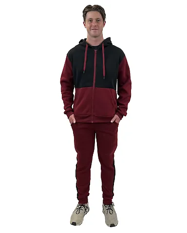 Stilo Apparel 211120HJCR Matching Sweat Set Wholes in Claret red front view