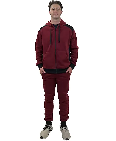 Stilo Apparel 21928HJCR6 Red Matching Sweat Set Wh in Claret red front view