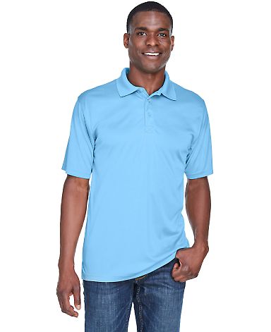8425 UltraClub® Men's Cool & Dry Sport Performanc in Columbia blue front view
