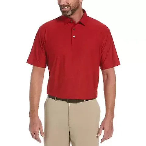 Delta Apparel PEM101   SPACE DYE POLO in Goji berry 636 front view