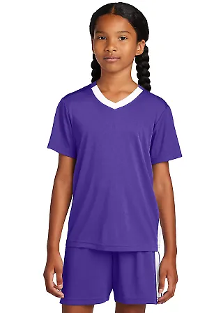 Sport Tek YST101 Sport-Tek<sup></sup> Youth Compet in Purple/wh front view