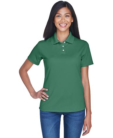 8445L UltraClub Ladies' Cool & Dry Stain-Release P in Forest green front view