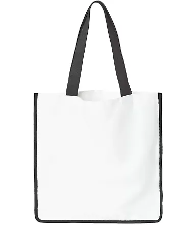 Liberty Bags PSB1516 Sublimation Medium Tote Bag in White/ black front view