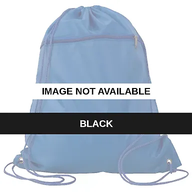 Q-Tees Q135200 Polyester Cinchpack Black front view
