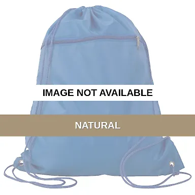 Q-Tees Q135200 Polyester Cinchpack Natural front view