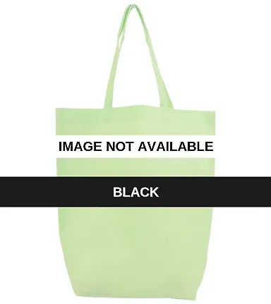 Q-Tees Q1251 Non-Woven Gusset Bottom Tote Black front view