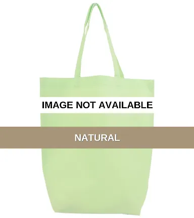 Q-Tees Q1251 Non-Woven Gusset Bottom Tote Natural front view