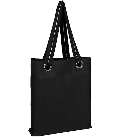 Q-Tees Q1630 Large Grommet Tote in Black front view