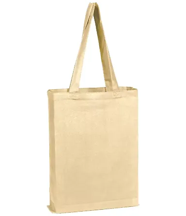 Q-Tees Q800GS Canvas Gusset Promotional Tote in Natural front view