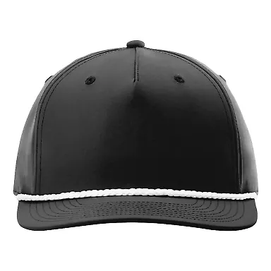 Richardson Hats 258 Braided Performance Cap in Black/ white front view