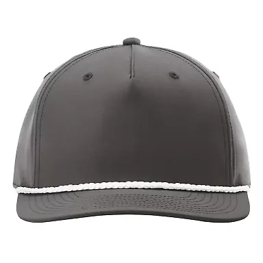 Richardson Hats 258 Braided Performance Cap in Dark grey/ white front view