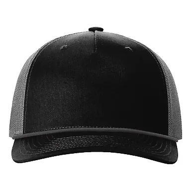 Richardson Hats 112FPR Rope Trucker Cap in Black/ charcoal front view