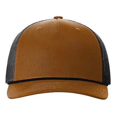 Richardson Hats 112FPR Rope Trucker Cap in Caramel/ black front view