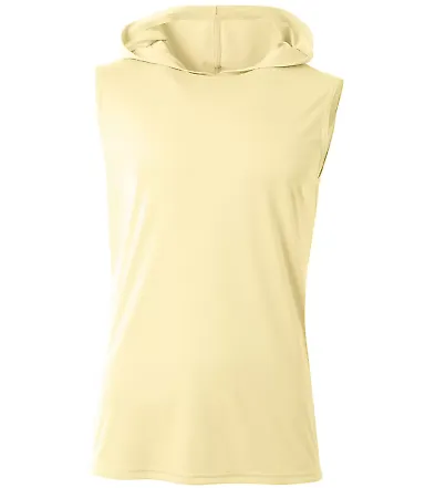 A4 Apparel NB3410 Youth Sleeveless Hooded T-Shirt in Light yellow front view