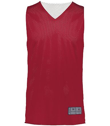 Augusta Sportswear 162 Youth Reversible 2.0 Jersey in Scarlet/ white front view