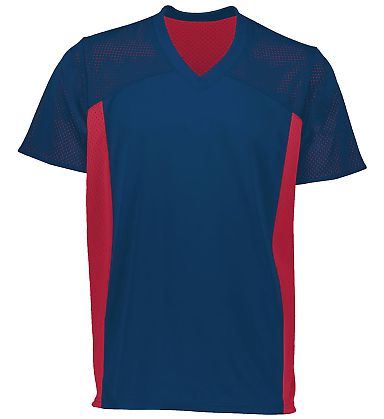 Augusta Sportswear 264 Reversible Flag Football Je in Navy/ scarlet front view