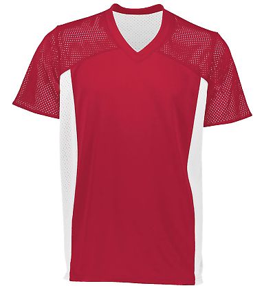 Augusta Sportswear 264 Reversible Flag Football Je in Scarlet/ white front view