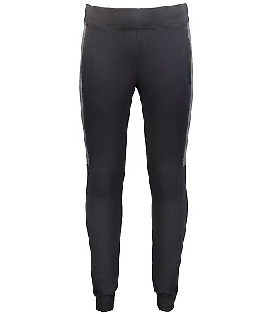 Augusta Sportswear 6870 Women's Eco Revive™ Thre in Black/ carbon heather front view